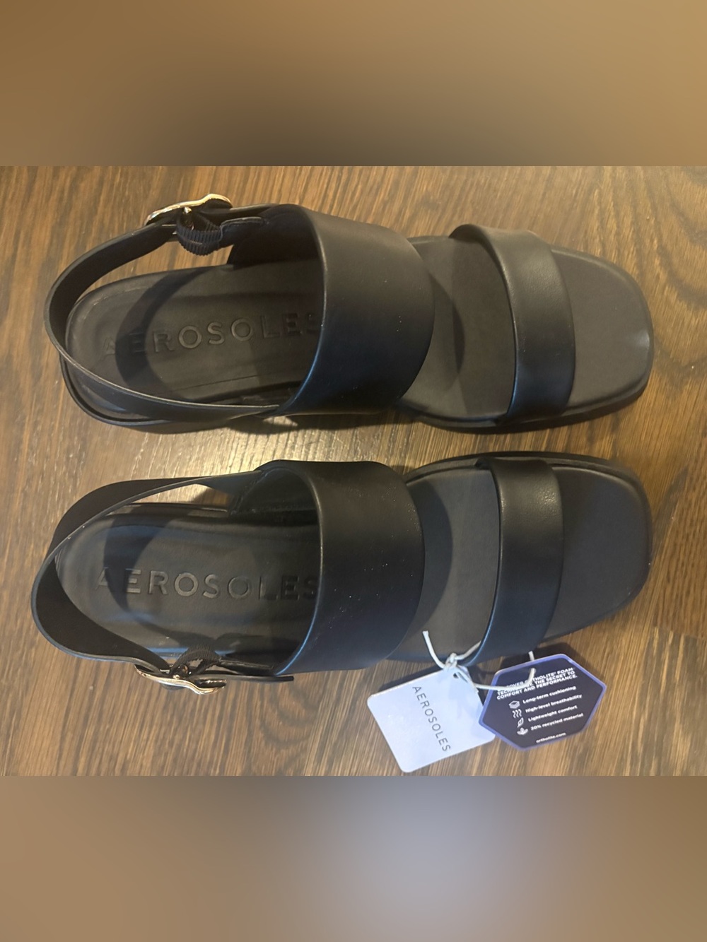 AEROSOLES Black Dove Platform Sandals Size 10 - NWT